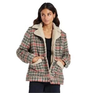 NWT Brixton Nouvelle Plaid Coat in Vanilla Size Large